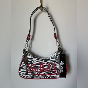 Viral Von Dutch Zebra Print Shoulder Bag